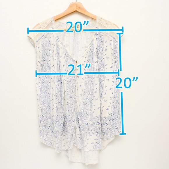 Lucky Brand Womens Laced Floral Blouse Small - Picture 3 of 5